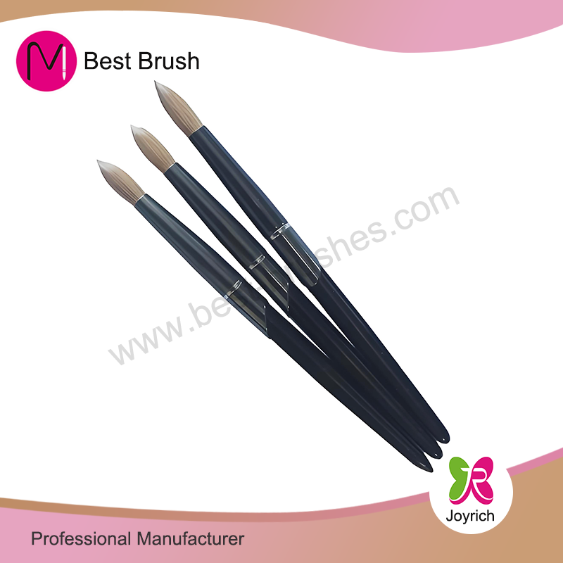 Bàn chải móng tay acrylic kim loại màu đen