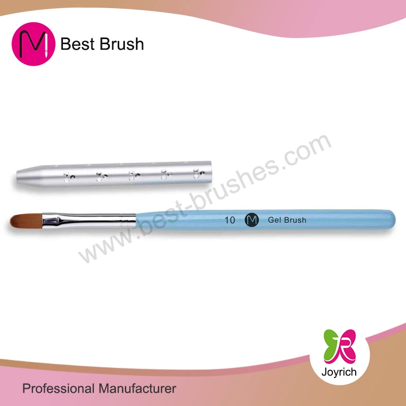 Bàn chải gel tóc bằng gỗ màu xanh nhạt với nắp
