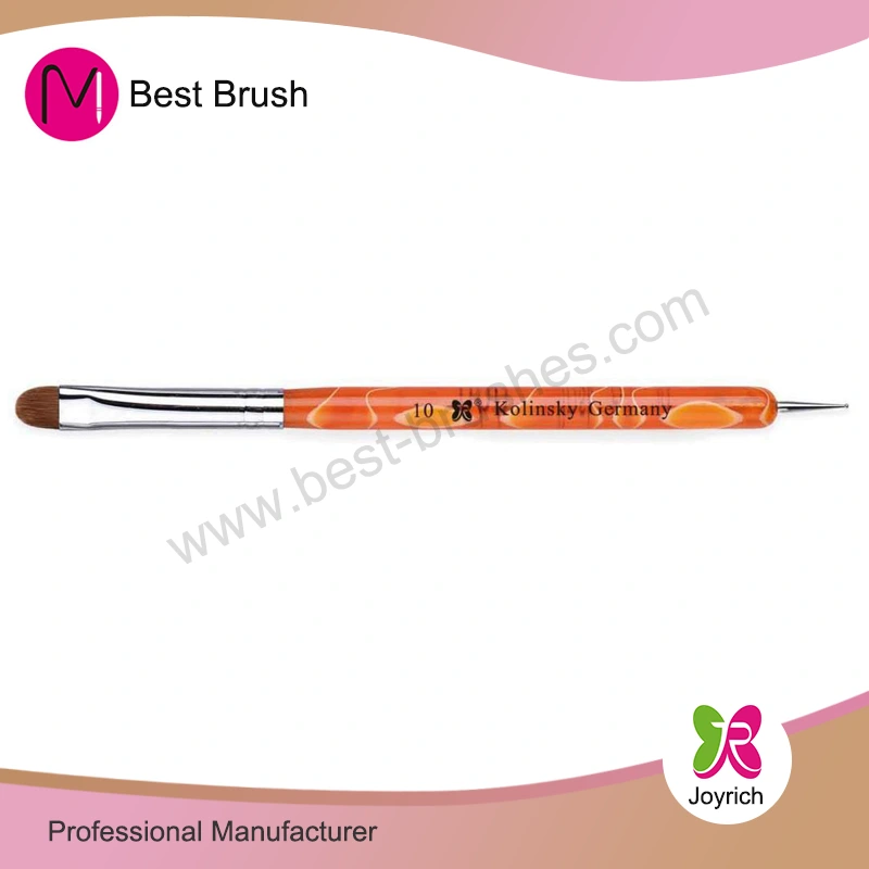 Acrylic kolinsky màu cam kolinsky bàn chải móng tay