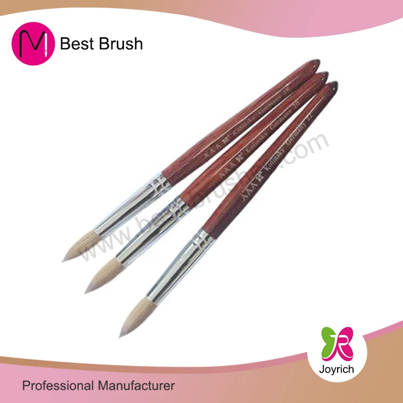 Bàn chải móng acrylic màu đỏ kolinsky tinh khiết